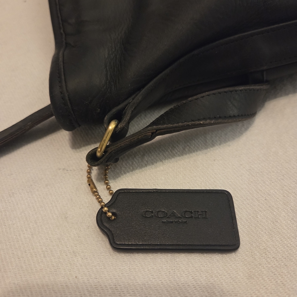 COACH Vintage 90's SoHo Bleeker Black Glove Tanned Leather Bucket/Shoulder Bag - Picture 8 of 14